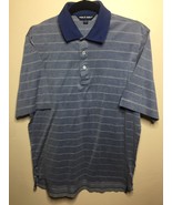 Polo Golf Ralph Lauren Collared Shirt Short Sleeved Blue White Striped S... - $239.52 MXN