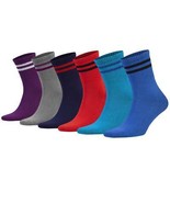 Women’s Athletic Crew Socks 6 Pairs Cotton Striped Moisture Wicking Size... - $21.81 CAD