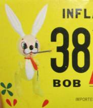 1960&#39;s 38&quot; JUMBO &quot;BOB&quot; BUNNY With Carrot (Yellow) Inflatable Easter toy NOS - $44.99