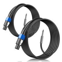 2-Pack 50 Feet Audio Speakon To 1/4 Inch Ts Speaker Cable, Professional 12Awg - $51.99