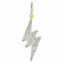 2Ct Round Cut Diamond Lightning Bolt Symbol Pendant Charm 14K Yellow Gold Over - £151.07 GBP