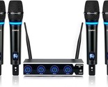 Rechargeable Wireless Microphone System 4 Channel Pro, Uhf Metal Handhel... - $333.99