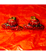 Red hat Society Vintage Earrings - £20.19 GBP