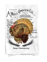 Moll Grocer Co. Thanksgiving Turkey 100% Cotton Kitchen Hand Drying Dish... - $11.83
