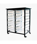 Luxor Furniture Mobile Bin Storage Unit Double Row with Large Clear Bins... - $7,156.37 MXN