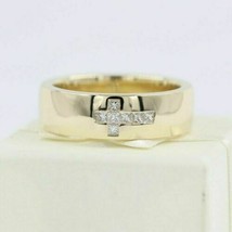 2Ct Round Cut VVS1/D Diamond Cross Band Engagement Ring 14k Yellow Gold Finish - £96.22 GBP