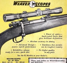 Weaver Scopes Model K 1948 Advertisement Vintage Hunting Optics Texas DW... - $19.99