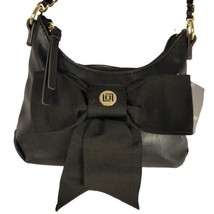 Liz Claiborne Purse Bag Kandi Mini Top Handle Chain Grosgrain Ribbon Bow Black - £18.60 GBP