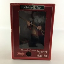 Holiday Time Sport Santa Christmas Claus Musical Posable Fisherman Vinta... - $59.35