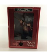 Holiday Time Sport Santa Christmas Claus Musical Posable Fisherman Vinta... - $59.35