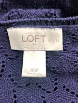 Ann Taylor Loft XSP Sweater 100% Cotton 3/4 Sleeve Navy Blue Layering Ho... - $6.65