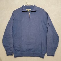 Tommy Bahama Men&#39;s Pullover Size L Large 1/4 Zip Blue Long Sleeve Sweater - £25.27 GBP