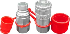 1/2&quot; Npt Flat Face Hydraulic Quick Connect Couplers/Couplings Set, Decoh... - $44.93