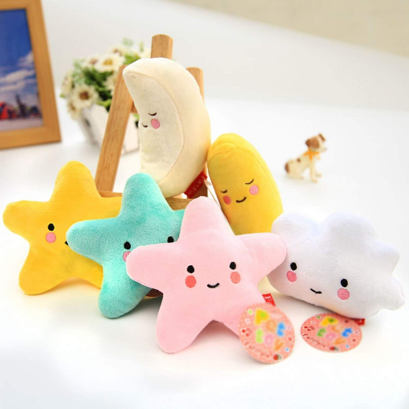 Pet Bite Squeaky Toys Smile Star Cute Stuffed Toys for Dogs Puppy Biting BB Soun Item image 7
