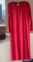 Susan Graver Dress Red Midi Womens Large Rayon Polyester Usa Vintage Qvc Nwt - £44.60 GBP