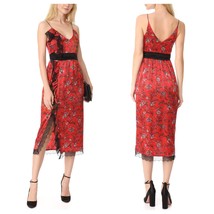 MSRP $525, NWT, Cinq a Sept Petra 100% Silk Midi Dress, red, paisley, vn... - $247.50