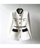 Spring Single Breasted Tweed Jacket Women Autumn Short Coat Vintage Chic... - $2,208.19 MXN