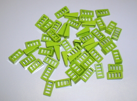 50 Used Lego 2 x 1 x 2/3 Lime Green Slopes With Grille 61409 - £7.95 GBP