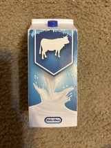 Little Tikes Milk Carton Pretend Play Kitchen Food 5” White Blue Plastic - $9.49