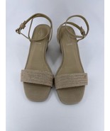 Joie Lila Women's Tan Buckle Ankle Double Strap Wedge Espadrille Sandal Size 8.5 - $28.49