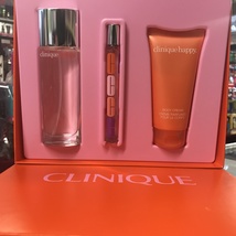 Happy by Clinique for women 3PCs Set, 1.7 oz + 0.34 + 3.4 oz Body Cream - £41.49 GBP