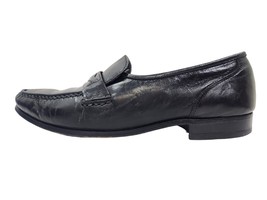Freeman Alan Mens 9.5 M Moc Toe Loafer Black Leather Sole Casual Busines... - £8.71 GBP