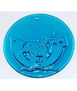 HOLMEGAARD GLASS MICHAEL BANG BLUE NOAHS ARC ELEPHANTS 4&quot; SUNCATCHER - $40.09