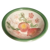 Gibson PEACH DUO Cereal Bowl 7 ½”D Orange Red Fruit Pink Flowers Soup Cup - £7.91 GBP
