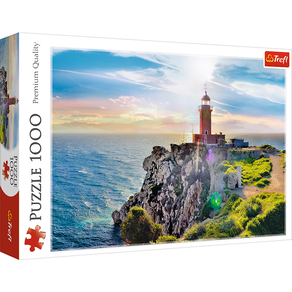 1000 Piece Jigsaw Puzzles, The Melagavi Lighthouse, Greece, Ocean, Alkyo... - $36.55