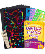 Scratch Paper Art for Kids - 60 Pcs Magic Rainbow Scratch Paper off Set - $490.37 MXN