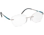 Silhouette Eyeglasses 5540 JN 7000 Titan Dynamics Silver/Blue Rimless 53... - $199.99