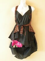 B119 Black Reversible Vintage Silk Magic 20" Mini Wrap Skirt Tube Top + DVD - $54.90