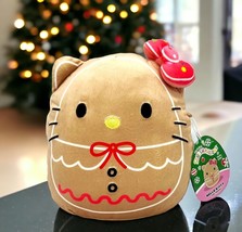 Squishmallow Kellytoy Plush Sanrio Hello Kitty 8&quot; Hello Kitty Gingerbread NWT - £19.78 GBP