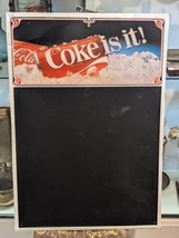 1982 Coca-Cola Advertising Metal Sign/Chalkboard Restaurant Gas Station  - $64.35