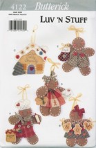 Butterick 4122 371 Luv N Stuff Gingerbread Ornaments GLUE NO SEW Pattern UNCUT - £7.51 GBP