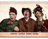 Bamforth Comic Pretty Little Pansy Faces Men in Drag DB Postcard W2 - $2.92