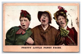 Bamforth Comic Pretty Little Pansy Faces Men in Drag DB Postcard W2 - £2.31 GBP