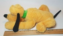 Disney Parks Pluto 12&quot; Plush Dog Stuffed Animal Green Collar - $11.83