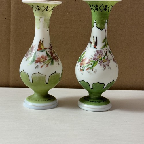 Antique Hand Painted Glass Vases SMALL Mt READ MORE Item image 6