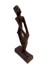 Vintage Wood African Drummer Statue Figurine 5.75&quot; Decor Abstract - $14.00