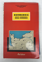 Francese Piegato Fuori Mappa Di Il Normandie Regione Francia - £34.28 GBP