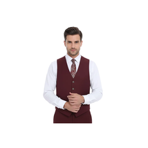 Men Renoir Suit Vest V-neck Adjustable Size 5Button 201-8 Burgundy image 9