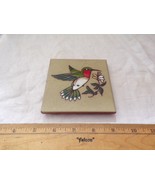 Vintage &quot;Cleo Teissedre&quot; Hand Painted Ceramic 4&quot; Tile Hummingbird 1-b - $276.49 MXN