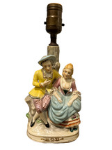 Porcelain Figurine Victorian French Boy &amp; Girl Boudoir Table Lamp - £62.73 GBP