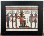 Vintage Framed Signed Egyptian Pharaohs Painting on Papyrus Paper Framed... - $98.01