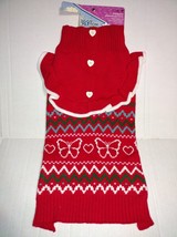 Doggie Parton Dog Red Christmas Sweater Jacket Vest Large - £8.95 GBP