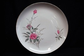 Old Vintage Golden Rose 10&quot; Dinner Plate Pink Roses Msi by Fine China of Japan - £15.81 GBP