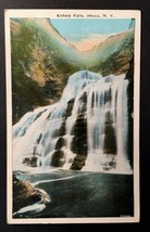 Ithaca NY New York Enfield Falls White Border Postcard Cascading Waterfall - £7.19 GBP