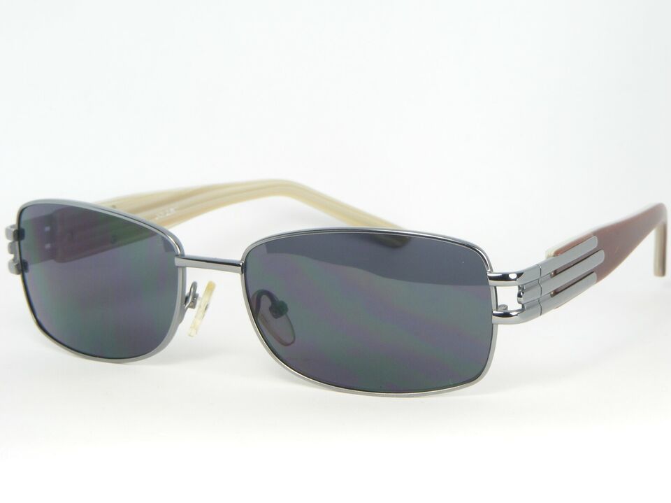 OPTIK BERNDT 36092 136 SILVER /BROWN SUNGLASSES GLASSES W/ BLACK LENS 55... - $44.06