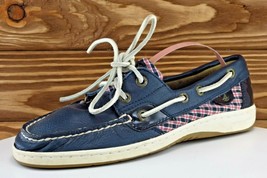 Sperry Top-Sider Size 6 M Round Toe Blue Boat Shoe Leather Women - £15.55 GBP
